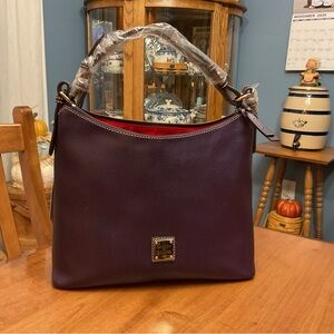 Dooney & Bourke Plum Saffiano Hobo Shoulder Bag